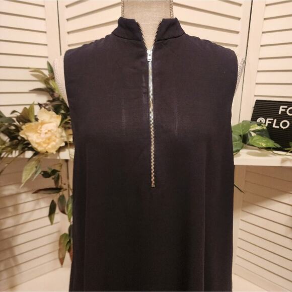 STEPHAN SCHNEIDER  PARTIAL ZIP BLACK SLEEVELESS DRESS SIZE SMALL - Picture 3 of 5